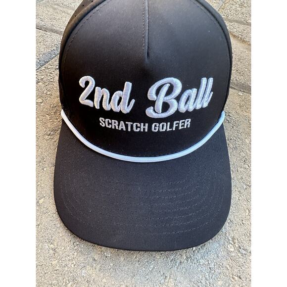 Bogey Bros Golf 2nd Ball Scratch Perforated Hat Black/White - Picture 1 of 12